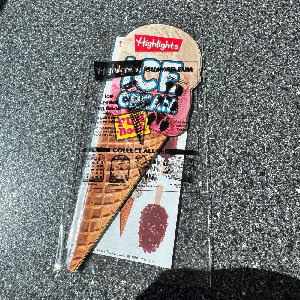 Highlights Summer Fun Ice Cream Book Braums Kids Meal Toy Scratch Sniff Sealed